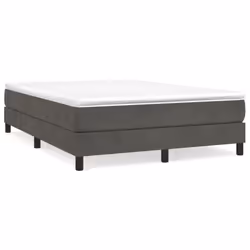 vidaXL Giroletto senza Materasso Grigio Scuro 140x190 cm Velluto - Vista aggiuntiva 2