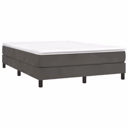 vidaXL Giroletto senza Materasso Grigio Scuro 140x190 cm Velluto - Vista aggiuntiva 3