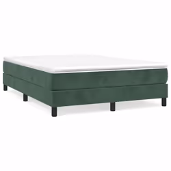 vidaXL Giroletto senza Materasso Verde Scuro 140x190 cm in Velluto - Vista aggiuntiva 2