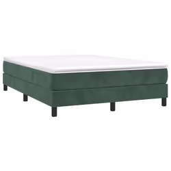vidaXL Giroletto senza Materasso Verde Scuro 140x190 cm in Velluto - Vista aggiuntiva 3