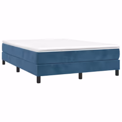 vidaXL Giroletto senza Materasso Blu Scuro 140x190 cm in Velluto - Vista aggiuntiva 3