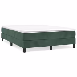 vidaXL Giroletto senza Materasso Verde Scuro 140x200 cm in Velluto - Vista aggiuntiva 2