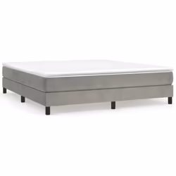vidaXL Giroletto senza Materasso Grigio Chiaro 160x200 cm Velluto - Vista aggiuntiva 2