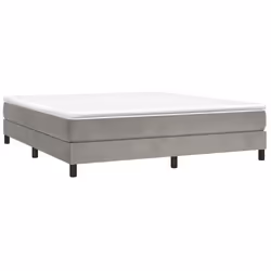 vidaXL Giroletto senza Materasso Grigio Chiaro 160x200 cm Velluto - Vista aggiuntiva 3