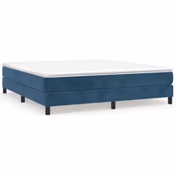 vidaXL Giroletto senza Materasso Blu Scuro 160x200 cm in Velluto - Vista aggiuntiva 2