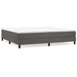 vidaXL Giroletto senza Materasso Grigio Scuro 200x200 cm Velluto - Vista aggiuntiva 2