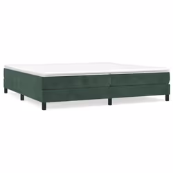 vidaXL Giroletto senza Materasso Verde Scuro 200x200 cm in Velluto - Vista aggiuntiva 2