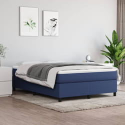 Letto matrimonial, Giroletto, Letto adulto a Molle Blu 140x190 cm in Tessuto Vidaxl