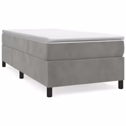 vidaXL Giroletto senza Materasso Grigio Chiaro 80x200 cm Velluto - Vista aggiuntiva 2