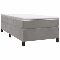 vidaXL Giroletto senza Materasso Grigio Chiaro 90x190 cm Velluto - Vista aggiuntiva 3