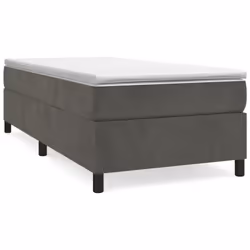 vidaXL Giroletto senza Materasso Grigio Scuro 90x190 cm Velluto - Vista aggiuntiva 2