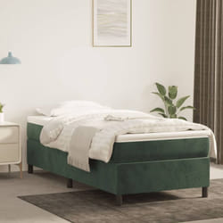 Letto adulto, Giroletto a Molle, Letto singolo Verde Scuro 90x190 cm in Velluto Vidaxl