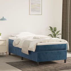 Letto singolo, Giroletto, Letto adulto a Molle Blu Scuro 90x190 cm in Velluto Vidaxl