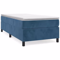 vidaXL Giroletto senza Materasso Blu Scuro 90x200 cm in Velluto - Vista aggiuntiva 2