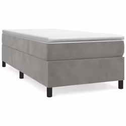 vidaXL Giroletto senza Materasso Grigio Chiaro 100x200 cm Velluto - Vista aggiuntiva 2
