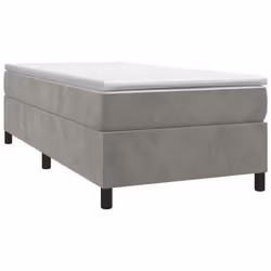 vidaXL Giroletto senza Materasso Grigio Chiaro 100x200 cm Velluto - Vista aggiuntiva 3