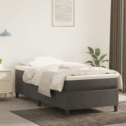 Letto adulto, Giroletto a Molle, Letto singolo Grigio Scuro 100x200 cm in Velluto Vidaxl