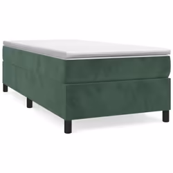 vidaXL Giroletto senza Materasso Verde Scuro 100x200 cm in Velluto - Vista aggiuntiva 2