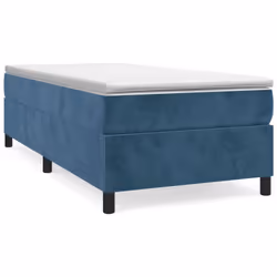 vidaXL Giroletto senza Materasso Blu Scuro 100x200 cm in Velluto - Vista aggiuntiva 2