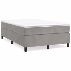 vidaXL Giroletto senza Materasso Grigio Chiaro 120x200 cm Velluto - Vista aggiuntiva 2