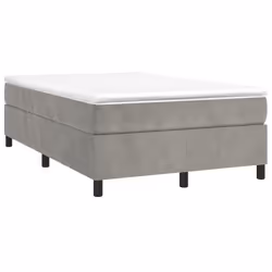 vidaXL Giroletto senza Materasso Grigio Chiaro 120x200 cm Velluto - Vista aggiuntiva 3