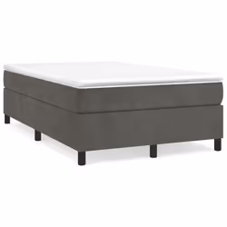 vidaXL Giroletto senza Materasso Grigio Scuro 120x200 cm Velluto - Vista aggiuntiva 2