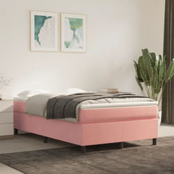 Letto adulto, Giroletto a Molle, Letto matrimonial Rosa 120x200 cm in Velluto Vidaxl
