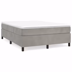 vidaXL Giroletto senza Materasso Grigio Chiaro 140x190 cm Velluto - Vista aggiuntiva 2