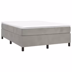 vidaXL Giroletto senza Materasso Grigio Chiaro 140x190 cm Velluto - Vista aggiuntiva 3