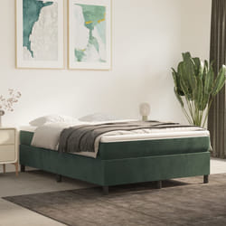 vidaXL Giroletto senza Materasso Verde Scuro 140x200 cm in Velluto