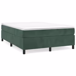 vidaXL Giroletto senza Materasso Verde Scuro 140x200 cm in Velluto - Vista aggiuntiva 2