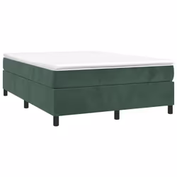 vidaXL Giroletto senza Materasso Verde Scuro 140x200 cm in Velluto - Vista aggiuntiva 3