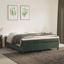 Letto adulto, Giroletto a Molle, Letto matrimonial Verde Scuro 160x200 cm in Velluto Vidaxl