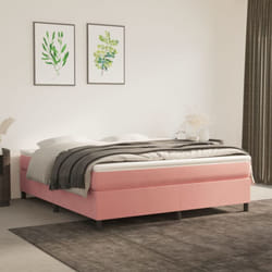 Letto adulto, Giroletto a Molle, Letto matrimonial Rosa 160x200 cm in Velluto Vidaxl