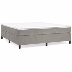 vidaXL Giroletto senza Materasso Grigio Chiaro 180x200 cm Velluto - Vista aggiuntiva 2