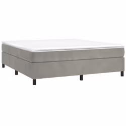 vidaXL Giroletto senza Materasso Grigio Chiaro 200x200 cm Velluto - Vista aggiuntiva 3