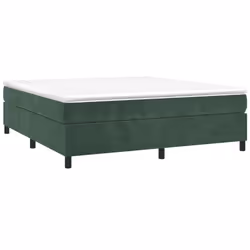 vidaXL Giroletto senza Materasso Verde Scuro 200x200 cm in Velluto - Vista aggiuntiva 3