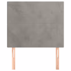 vidaXL Testiera 2 pz Grigio Chiaro 80x5x78/88 cm in Velluto - Vista aggiuntiva 3