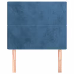 vidaXL Testiera 2 pz Blu scuro 90x5x78/88 cm in Velluto - Vista aggiuntiva 3