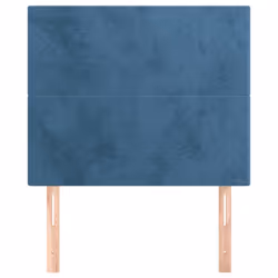 vidaXL Testiere 2 pz Blu Scuro 100x5x78/88 cm in Velluto - Vista aggiuntiva 3