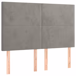 vidaXL Testiere 4 pz Grigio Chiaro 72x5x78/88 cm in Velluto - Vista aggiuntiva 2