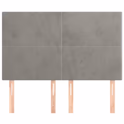 vidaXL Testiere 4 pz Grigio Chiaro 72x5x78/88 cm in Velluto - Vista aggiuntiva 3