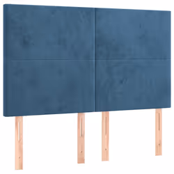 vidaXL Testiere 4 pz Blu Scuro 72x5x78/88 cm in Velluto - Vista aggiuntiva 2
