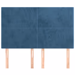 vidaXL Testiere 4 pz Blu Scuro 72x5x78/88 cm in Velluto - Vista aggiuntiva 3