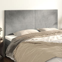 vidaXL Testiera 4 pz Grigio Chiaro 80x5x78/88 cm in Velluto