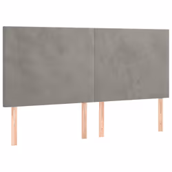 vidaXL Testiera 4 pz Grigio Chiaro 80x5x78/88 cm in Velluto - Vista aggiuntiva 2
