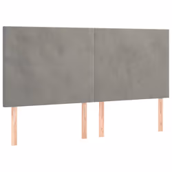 vidaXL Testiera 4 pz Grigio Chiaro 90x5x78/88 cm in Velluto - Vista aggiuntiva 2