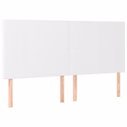 vidaXL Testiere 4 pz Biancho 100x5x78/88 cm in Similpelle - Vista aggiuntiva 2