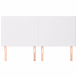 vidaXL Testiere 4 pz Biancho 100x5x78/88 cm in Similpelle - Vista aggiuntiva 3