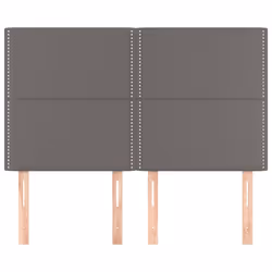 vidaXL Testiere 4 pz Grigie 72x5x78/88 cm in Similpelle - Vista aggiuntiva 3